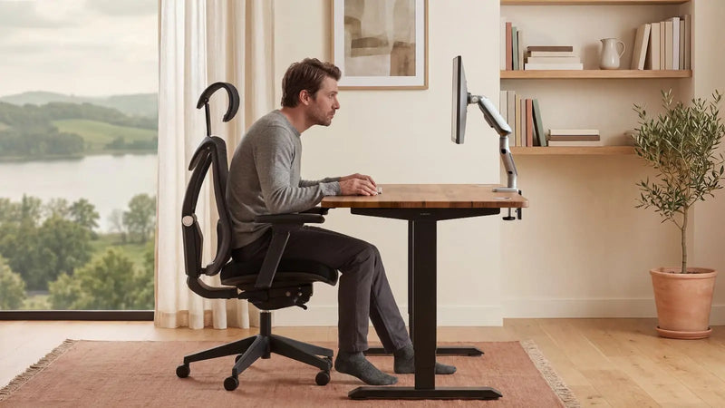 What can happen if you set the office chair too low?