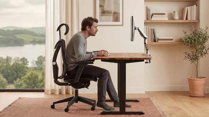 What can happen if you set the office chair too low?