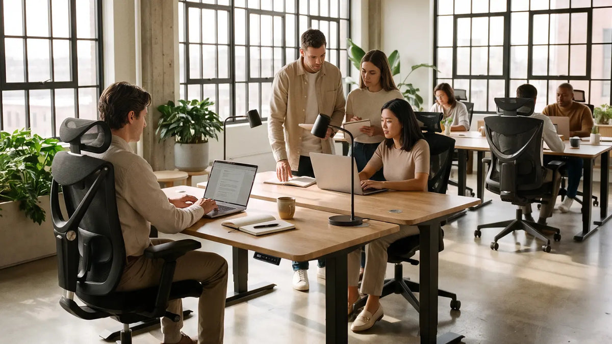 How much space should you leave between desks?